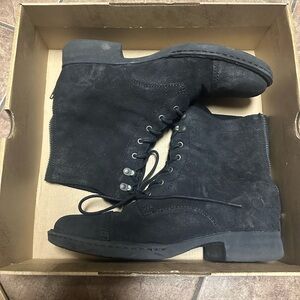 Born Black Lace Up Suede Boots